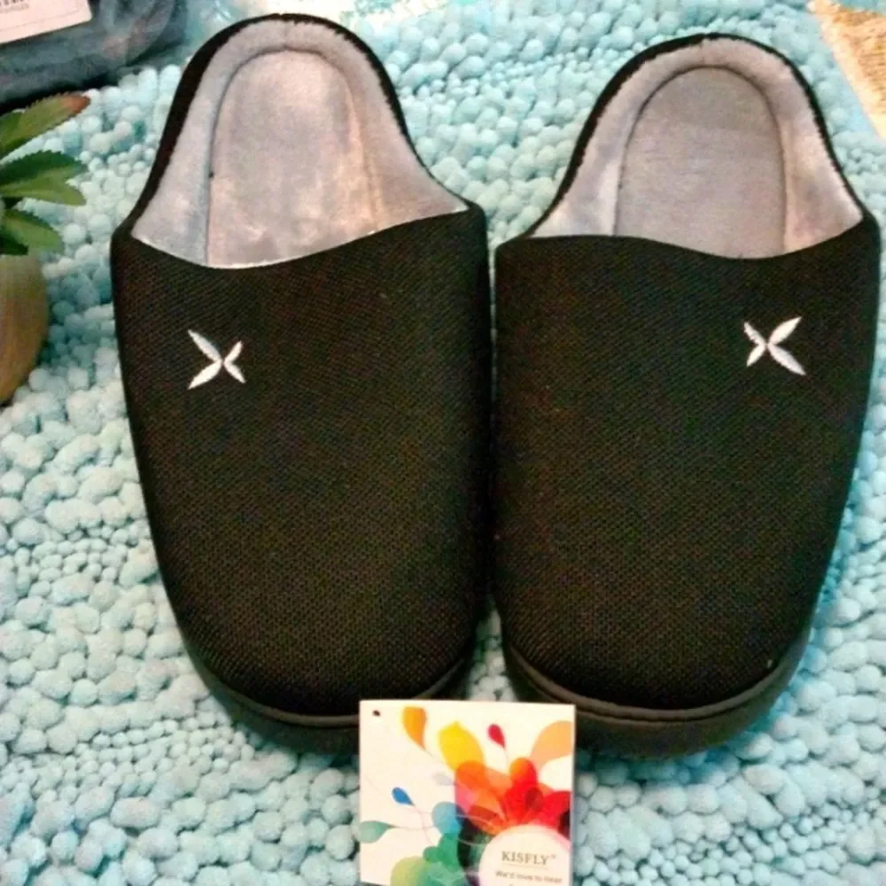 Nwt Kisfly Black House Slippers Size 11-12